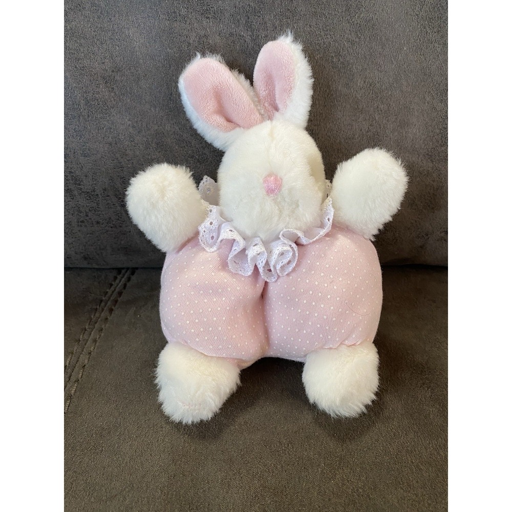H&M Bunny Ivory Pink Cute Romper Sewn Eyes Eyelet Plush Lovey Easter Gift Y2K